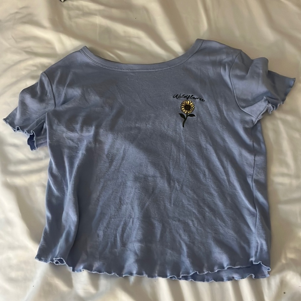 ruffled light blue shirt i don't remember where i got it from